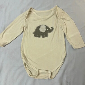Silkberry - Baby Bamboo Long Sleeve Onesie - Mocha El. Size 3-6 months